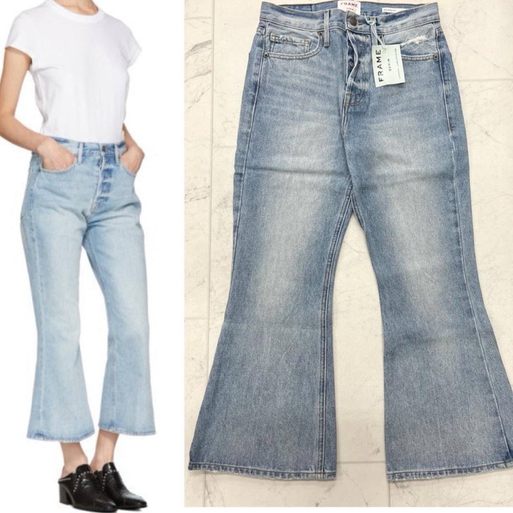 NWT  Frame Denim Rigid Re-Release Le Crop Flare jeans in size 26